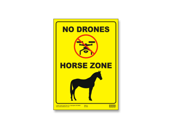 No Drones Horse Zone Sign